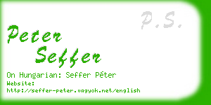peter seffer business card